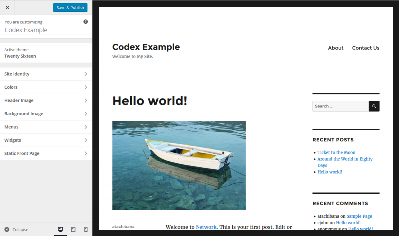 wordpress theme customisation