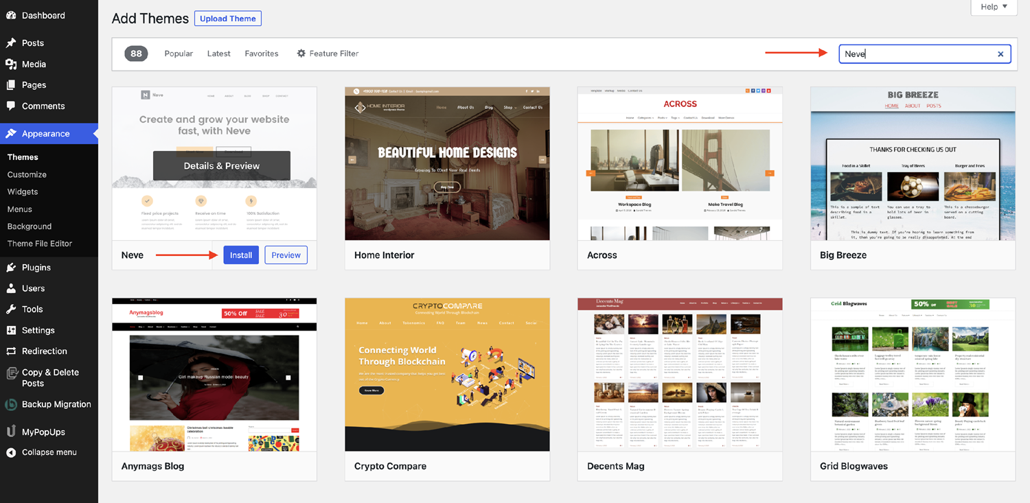 add theme in wordpress
